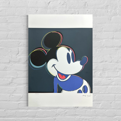Andy Warhol Mickey Mouse (Noir-bleu) Lithographie Arches 300gsm 42x59 cm
