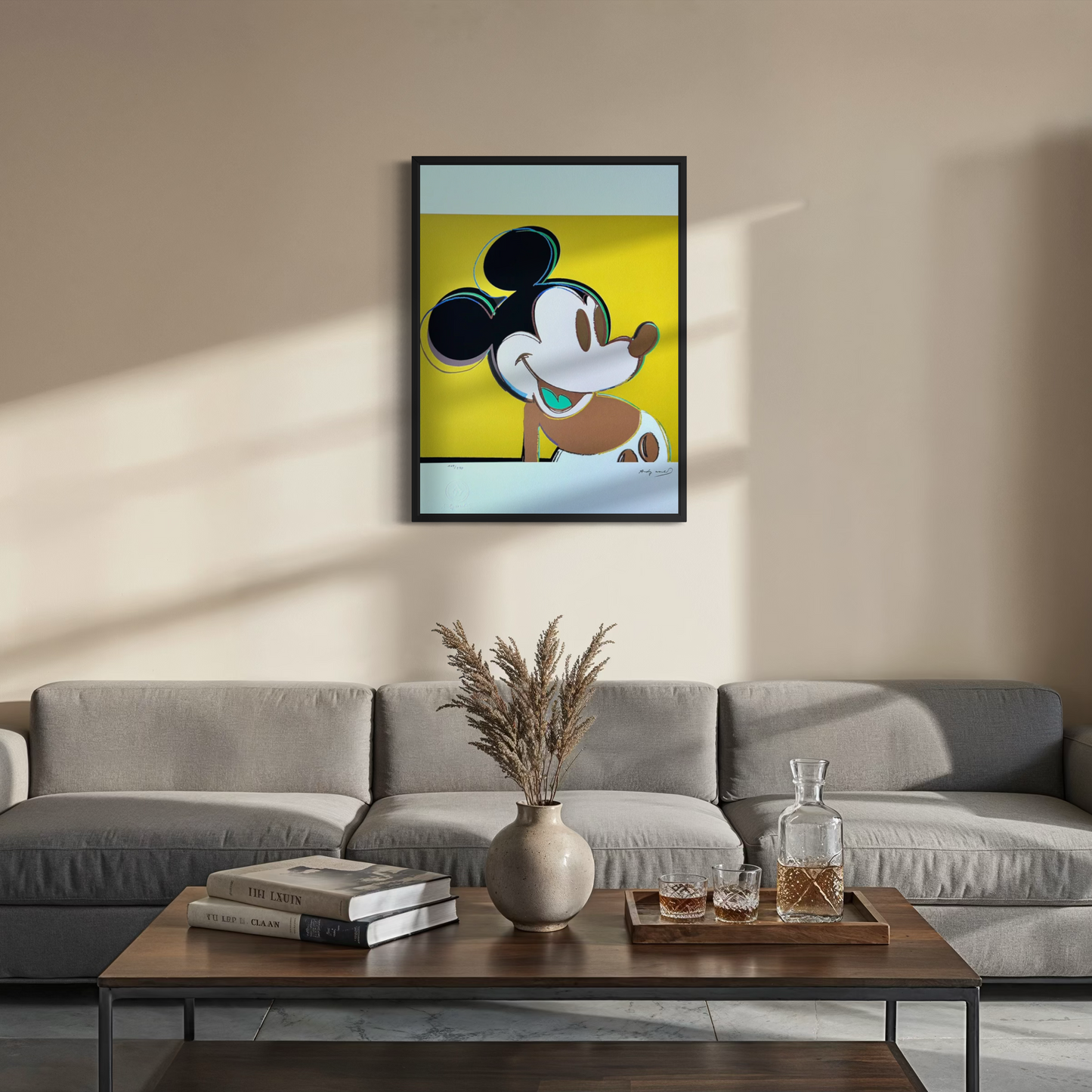 Andy Warhol Mickey Mouse (Jaune) Lithographie Arches 300 g/m² 42 x 59 cm