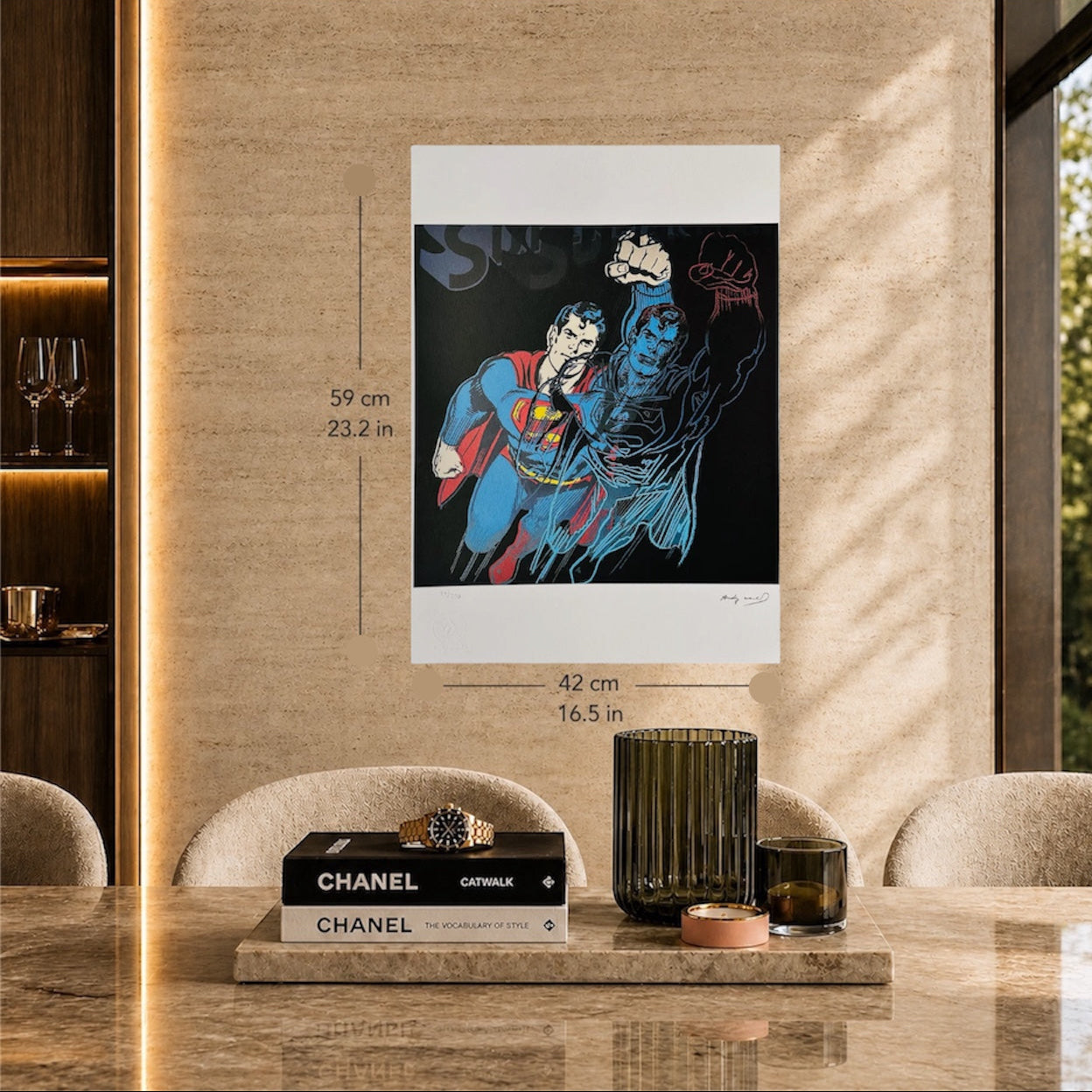 Andy Warhol Superman (Noir) Lithographie Arches 300gsm 42x59 cm