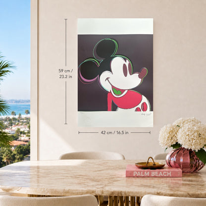 Andy Warhol Mickey Mouse (Noir-rouge) Lithographie Arches 300gsm 42x59 cm