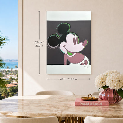 Andy Warhol Mickey Mouse (Saumon) Lithographie Arches 300gsm 42x59 cm