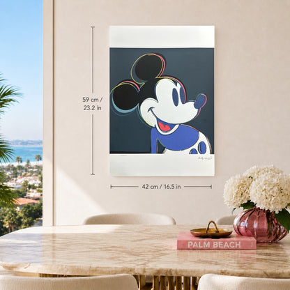 Andy Warhol Mickey Mouse (Noir-bleu) Lithographie Arches 300gsm 42x59 cm