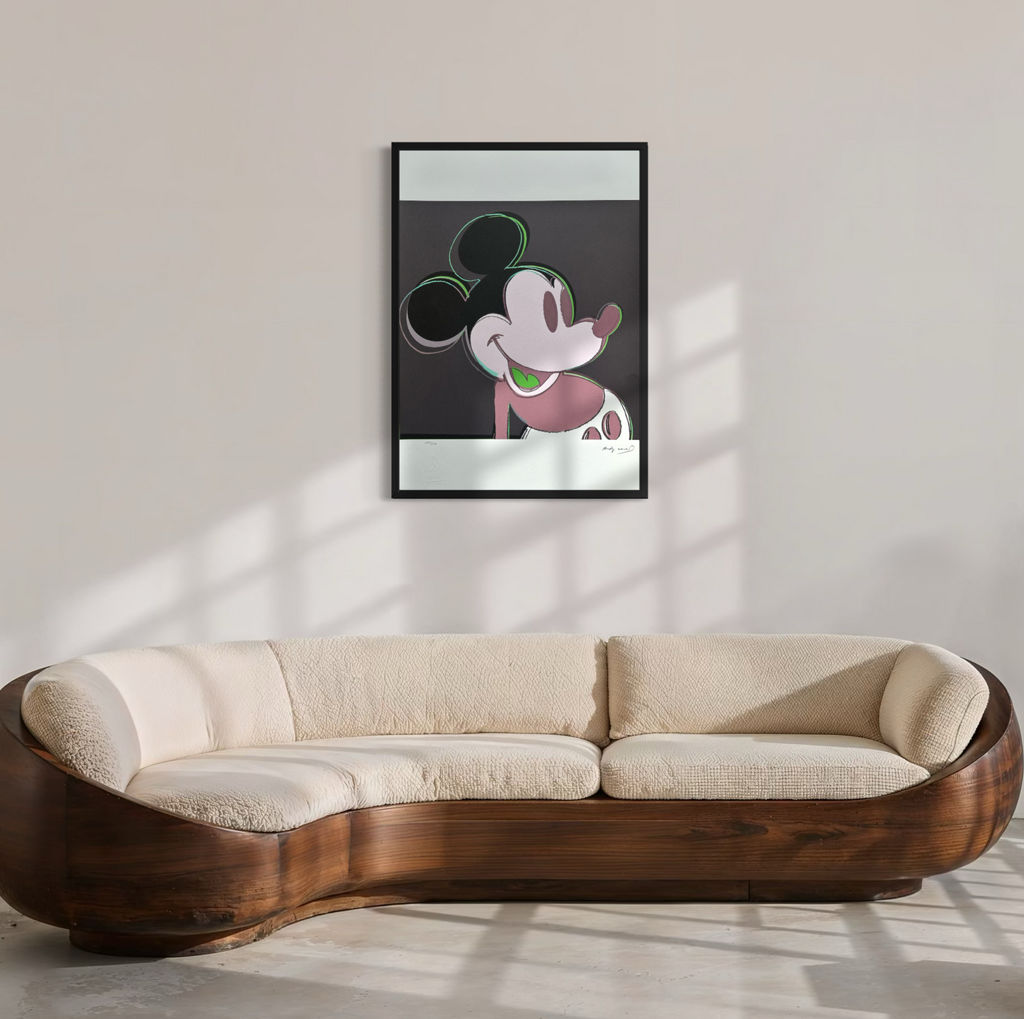 Andy Warhol Mickey Mouse (Saumon) Lithographie Arches 300gsm 42x59 cm