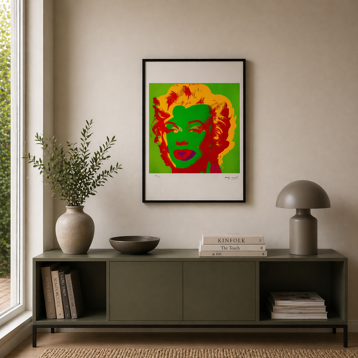 Andy Warhol Marilyn Monroe (Vert Fluo & Rouge) Lithographie Arches 300gsm 42x59 cm