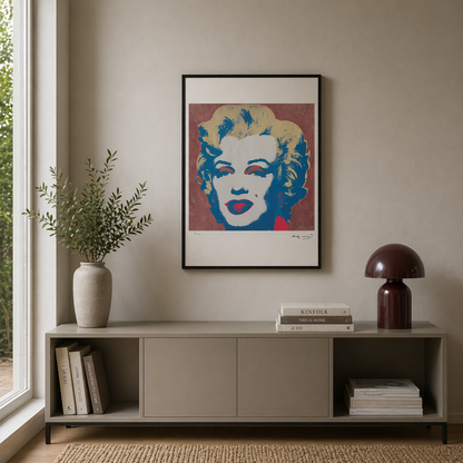 Andy Warhol Marilyn Monroe (Saumon & Bleu) Lithographie Arches 300gsm 42x59 cm