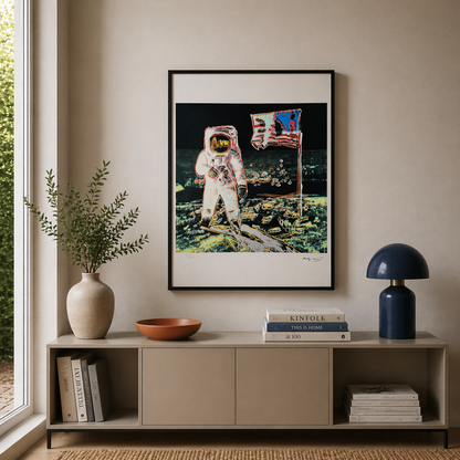 Andy Warhol Moonwalk (Noir & Vert-Jaune) Lithographie Arches 300gsm 42x59 cm