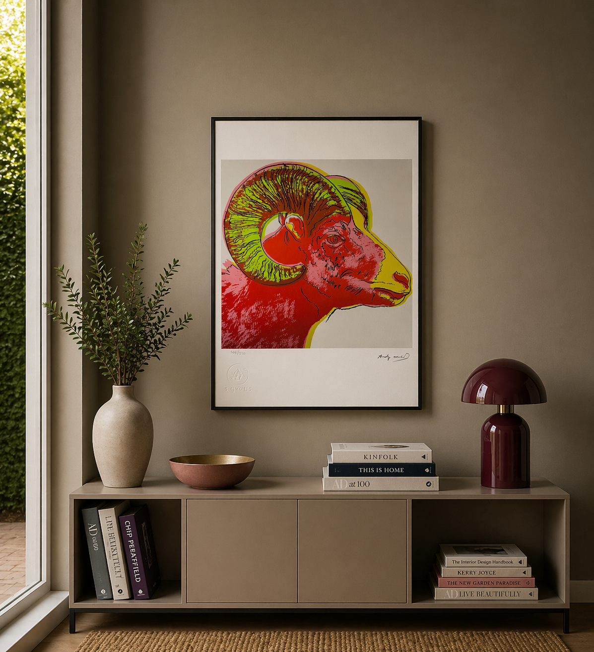 Andy Warhol Bélier (Animaux) Lithographie Arches 300gsm 42x59 cm