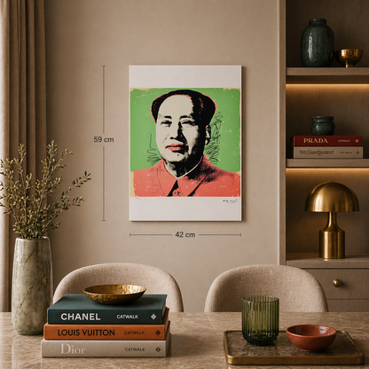 Andy Warhol Mao (Vert & Rouge) Lithographie Arches 300gsm 42x59 cm