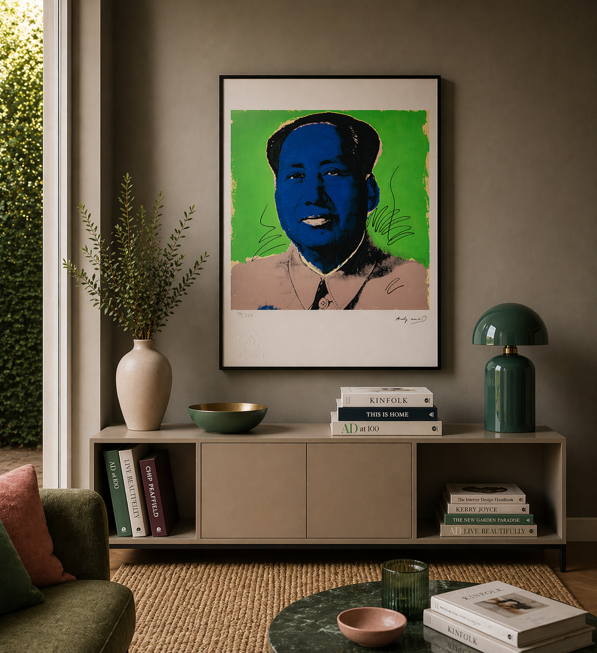 Andy Warhol Mao (Bleu & Vert) Lithographie Arches 300gsm 42x59 cm