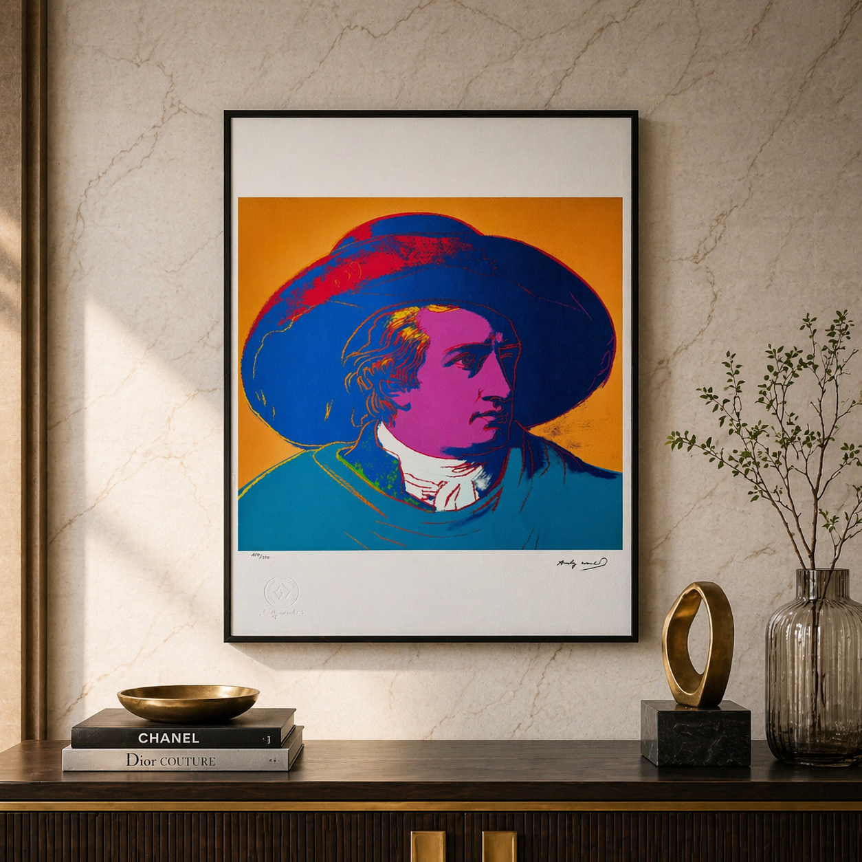 Andy Warhol Goethe (Bleu-Orange) Lithographie Arches 300gsm 42x59 cm