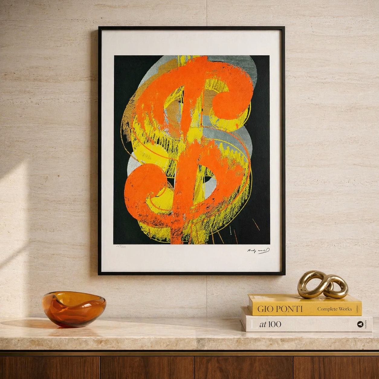 Andy Warhol Dollar (Noir) Lithographie Arches 300gsm 42x59 cm