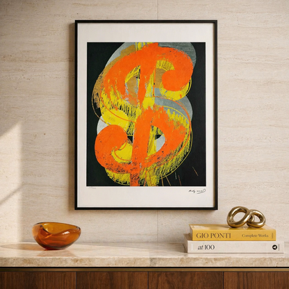 Andy Warhol Dollar (Noir) Lithographie Arches 300gsm 42x59 cm
