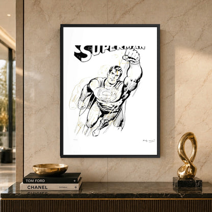 Andy Warhol Superman (Blanc) Lithographie Arches 300gsm 42x59 cm