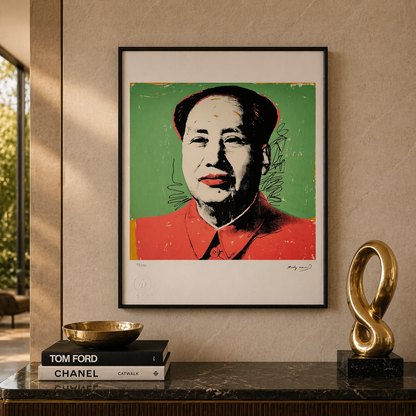 Andy Warhol Mao (Vert & Rouge Classique) Lithographie Arches 300gsm 42x59 cm