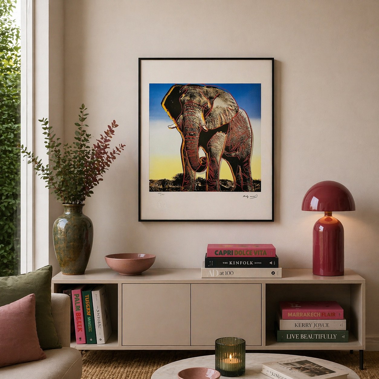 Andy Warhol Elephant (Animaux) Lithographie Arches 300gsm 42x59 cm