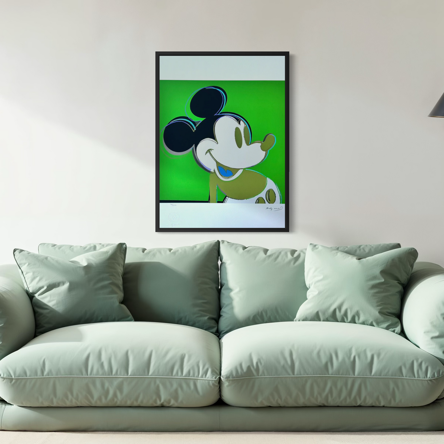 Andy Warhol Mickey Mouse (Vert) Lithographie Arches 300gsm 42x59 cm