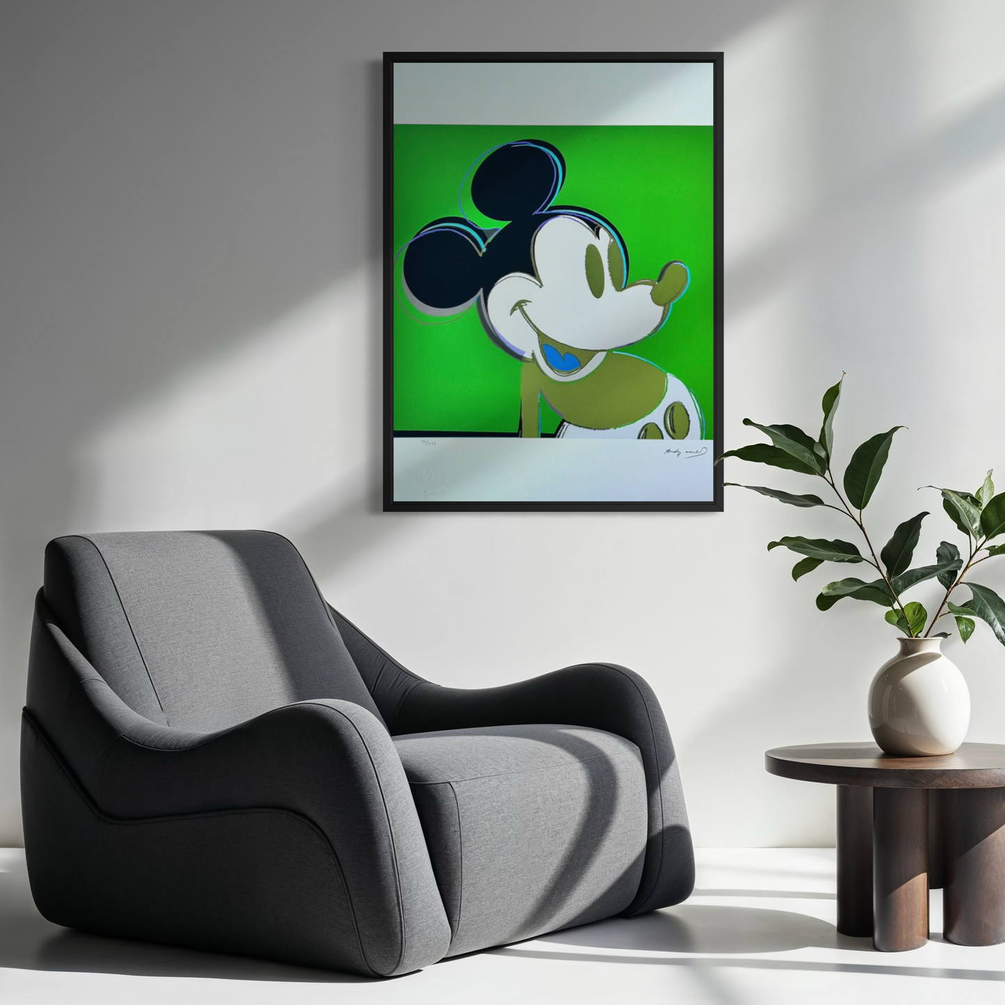 Andy Warhol Mickey Mouse (Vert) Lithographie Arches 300gsm 42x59 cm