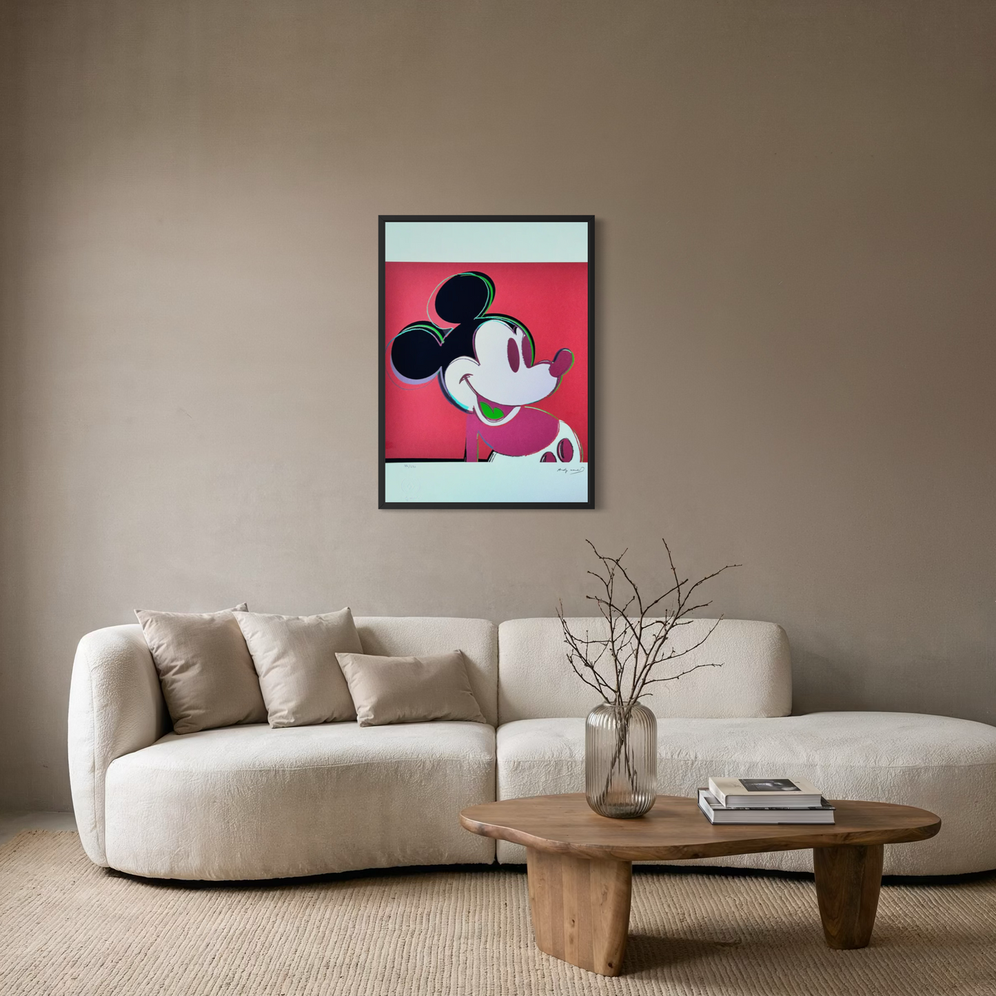 Andy Warhol Mickey Mouse (Rouge) Lithographie Arches 300 g/m² 42 x 59 cm