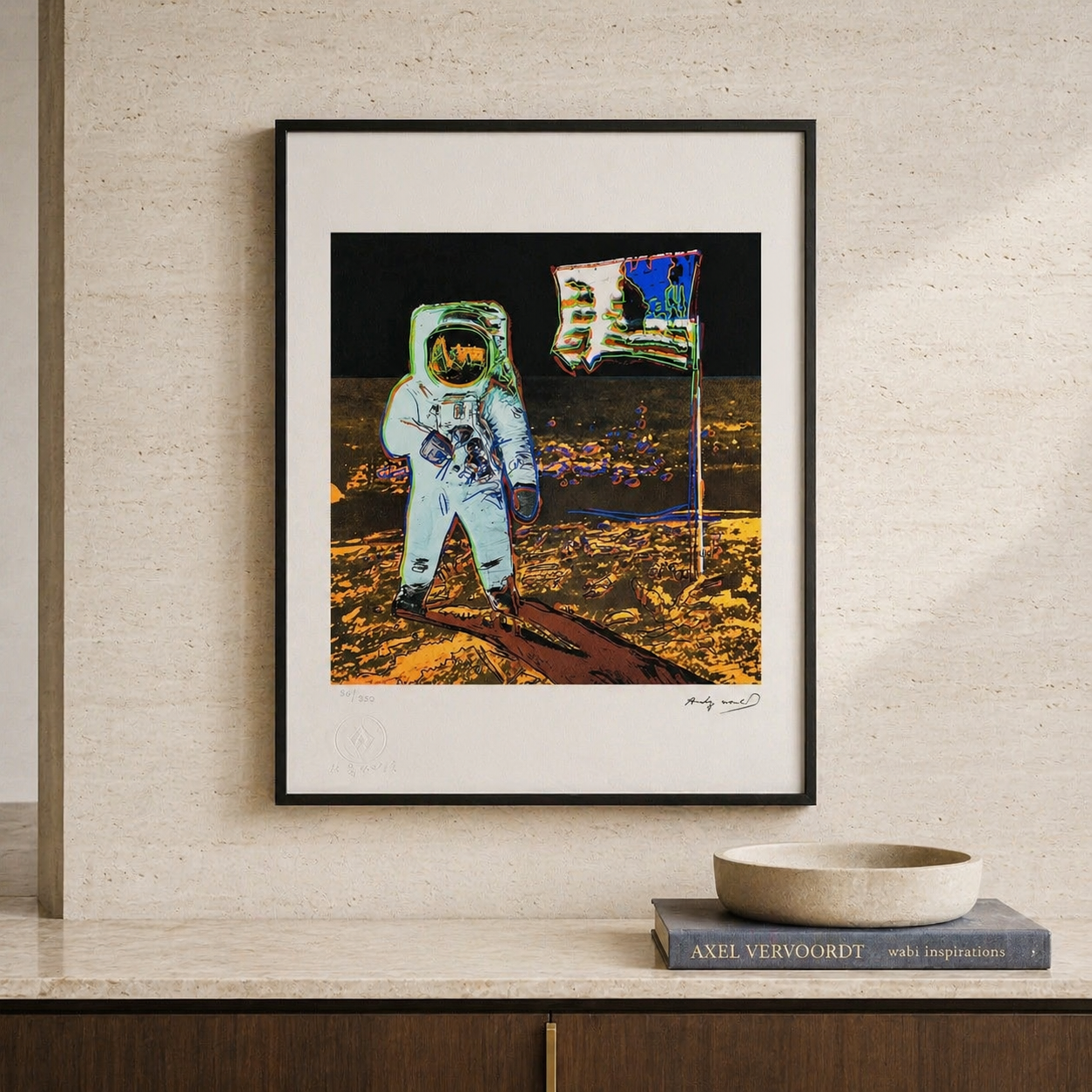 Andy Warhol Moonwalk (Or & Noir) Lithographie Arches 300gsm 42x59 cm