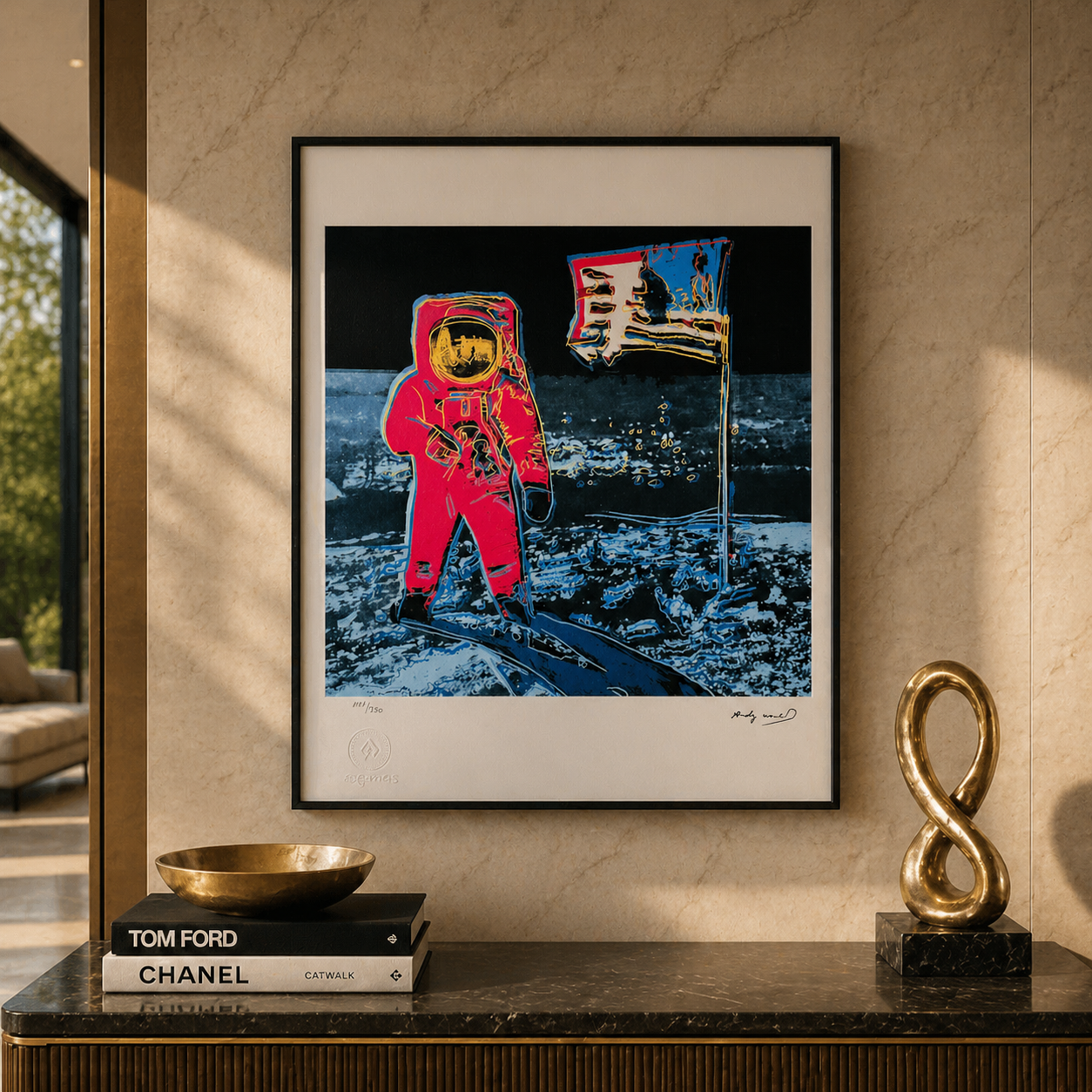 Andy Warhol Moonwalk (Pink & Bleu) Lithographie Arches 300gsm 42x59 cm