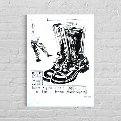 Andy Warhol Parachutiste Bottes Lithographie Arches 300gsm 42x59 cm