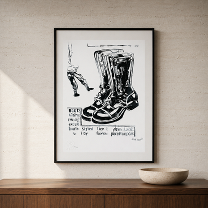 Andy Warhol Parachutiste Bottes Lithographie Arches 300gsm 42x59 cm