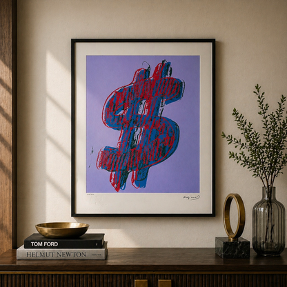Andy Warhol Dollar (Bleu) Lithographie Arches 300gsm 42x59 cm