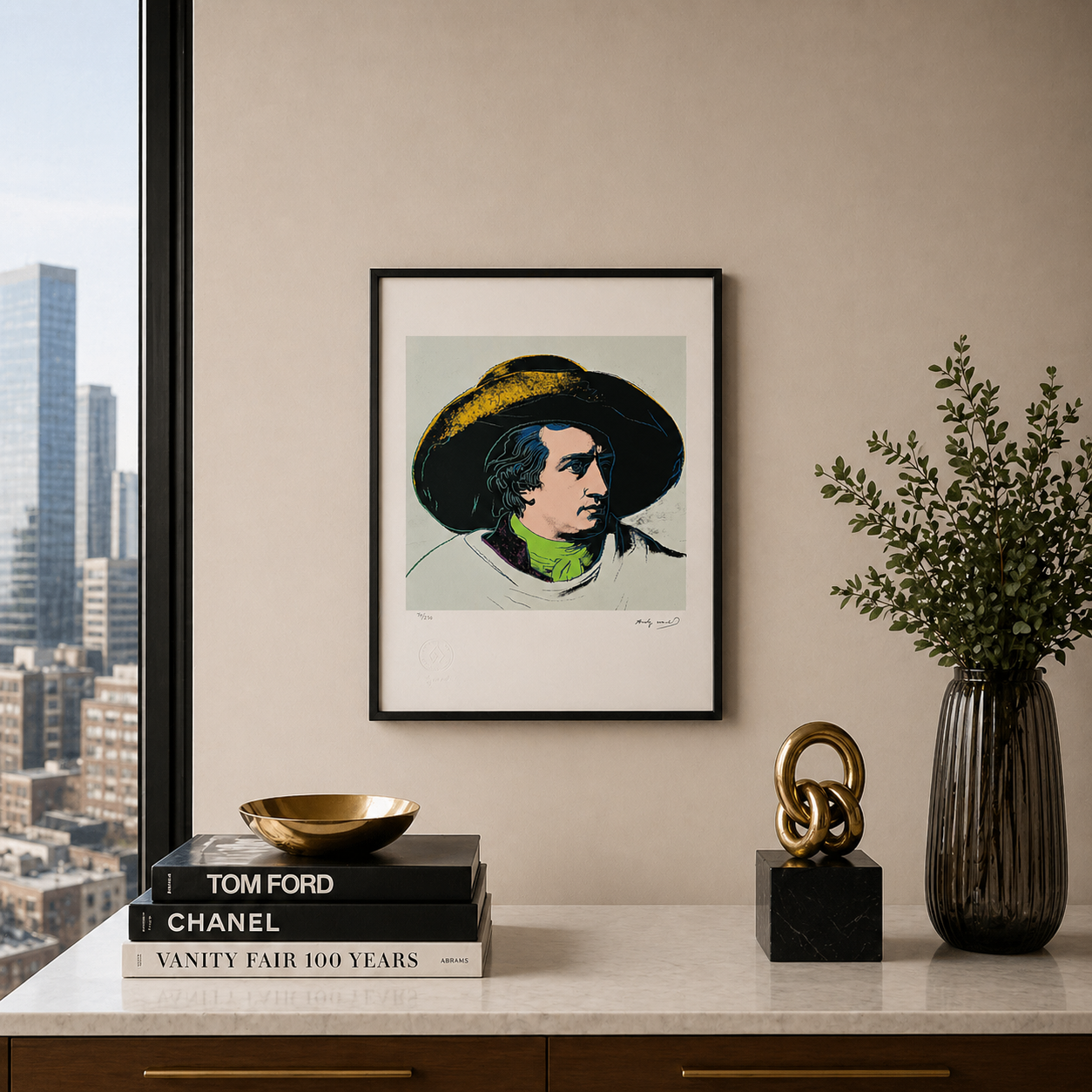 Andy Warhol Goethe (Gris-Noir) Lithographie Arches 300gsm 42x59 cm