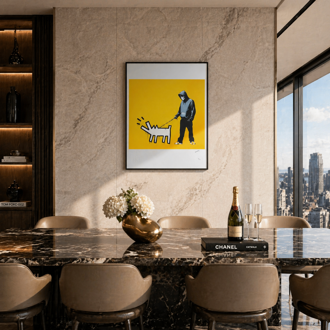 Banksy Barking Dog (Ocre Jaune) Lithographie Arches 300gsm 42x59 cm