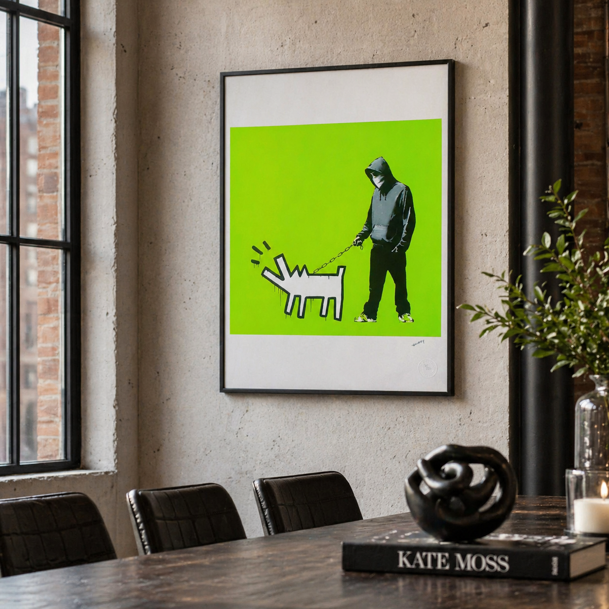 Banksy Barking Dog (Vert clair) Lithographie Arches 300 g/m² 42 x 59 cm