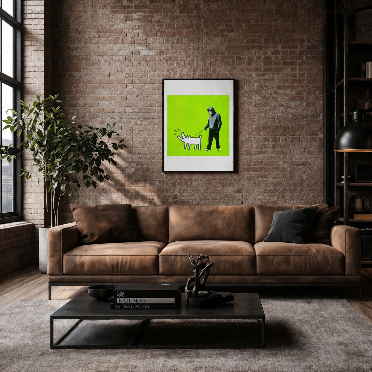 Banksy Barking Dog (Vert clair) Lithographie Arches 300 g/m² 42 x 59 cm