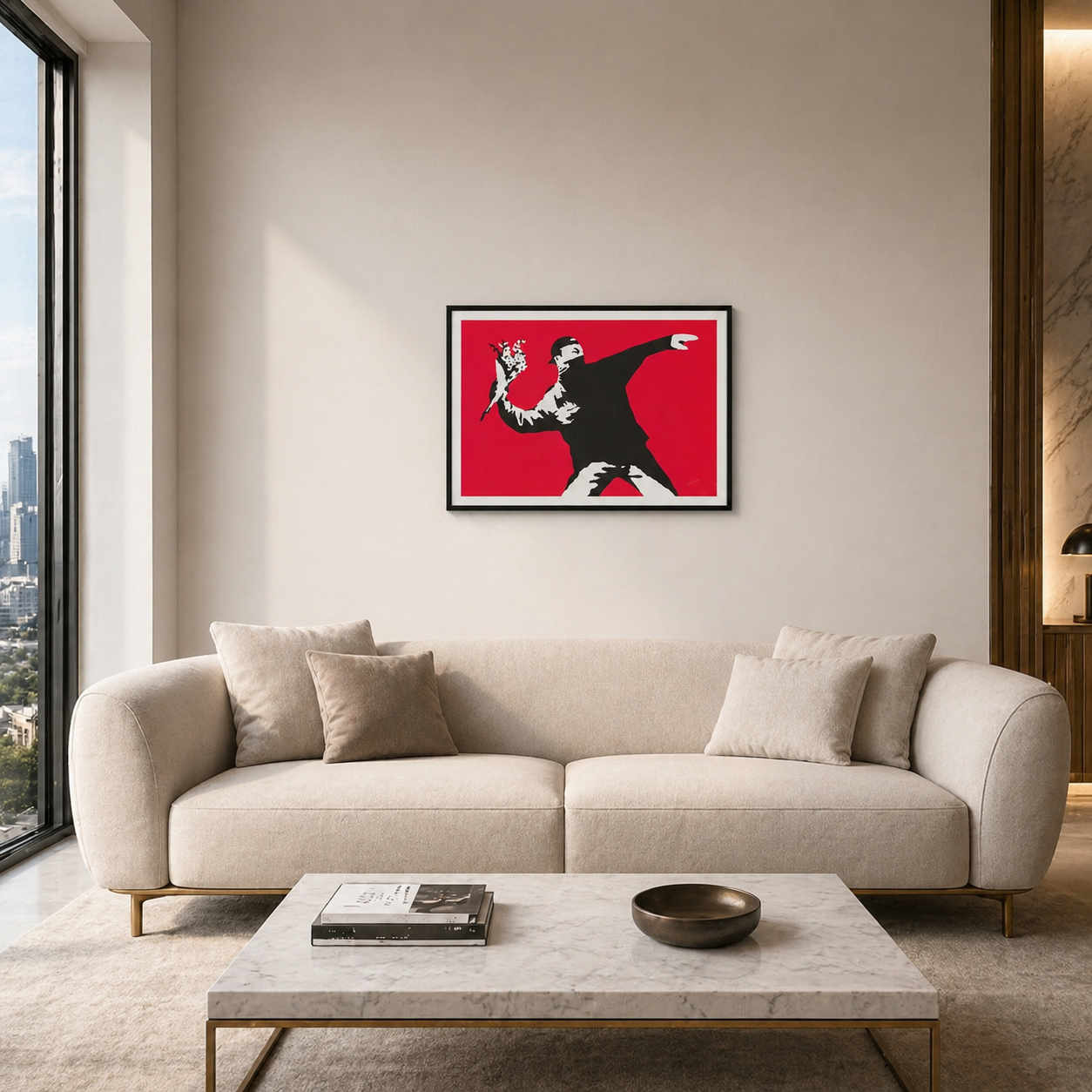 Banksy Love Is in the Air Lithographie Arches 300 g/m² 42 x 59 cm