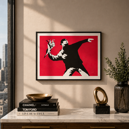 Banksy Love Is in the Air Lithographie Arches 300 g/m² 42 x 59 cm