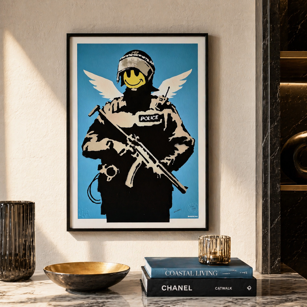Banksy Flying Copper Lithographie Arches 300gsm 42x59 cm