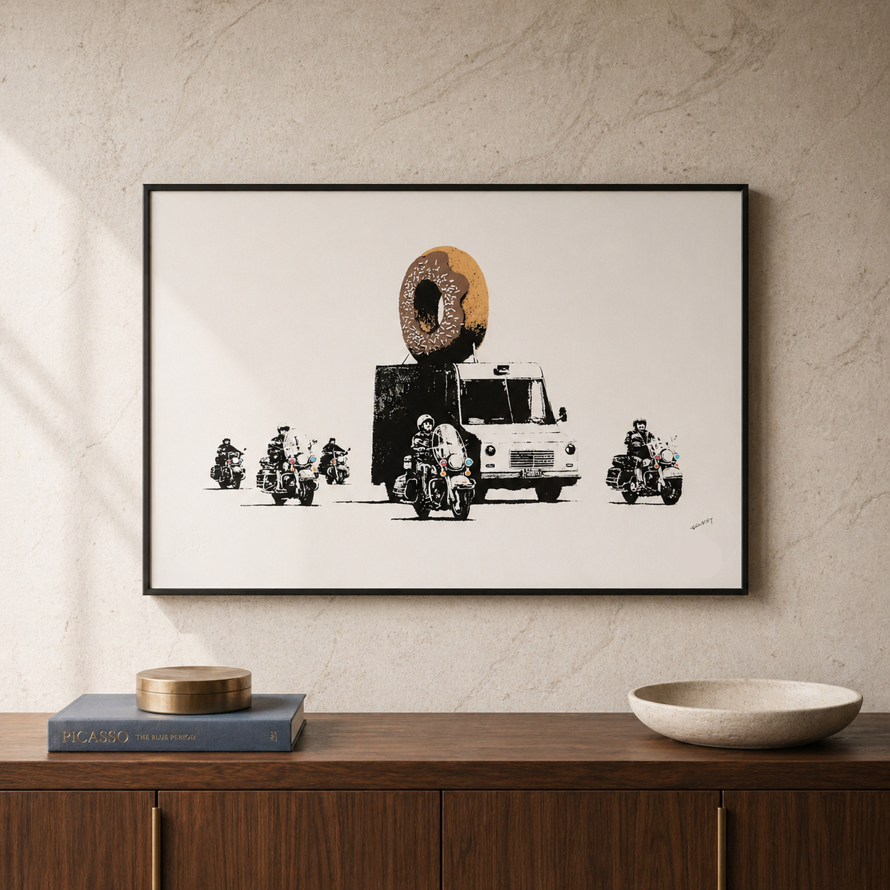 Banksy Donut Lithographie Arches 300gsm 42x59 cm