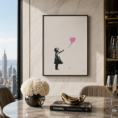 Banksy Fille avec le ballon (Rose) Lithographie Arches 300 g/m² 42 x 59 cm