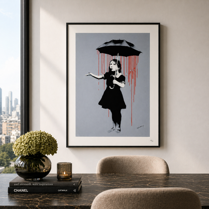 Banksy Fille avec Parapluie (Lola) Lithographie Arches 300 g/m² 42 x 59 cm