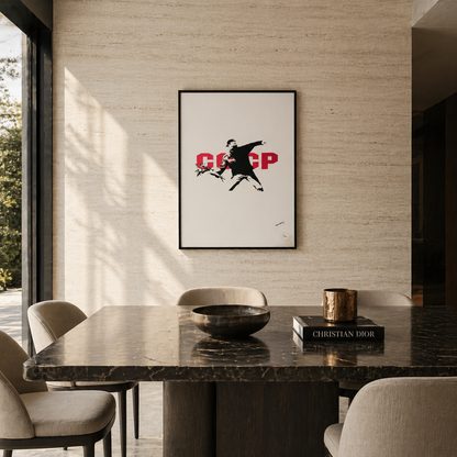Banksy CCCP Love Is in the Air Lithographie Arches 300 g/m² 42 x 59 cm