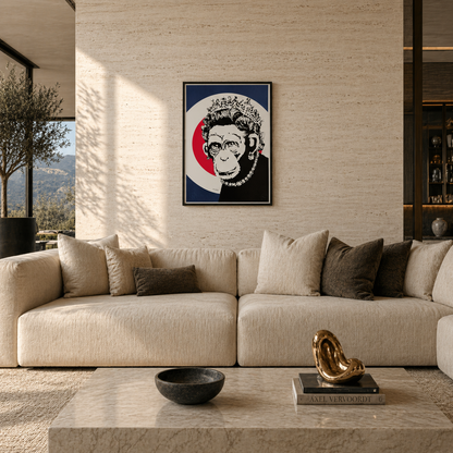 Banksy Queen Monkey Lithographie Arches 300 g/m² 42 x 59 cm