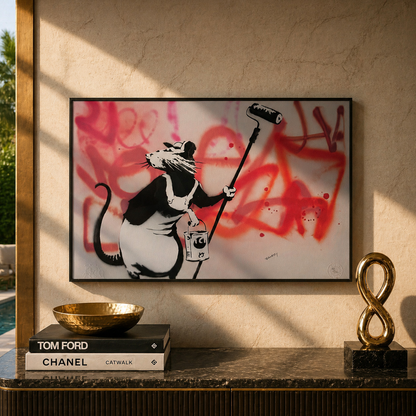 Banksy Rat avec lithographie à rouleaux Arches 300 g/m² 42 x 59 cm
