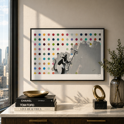 Banksy Roller Rat Spot Peinture Lithographie Arches 300gsm 42x59 cm
