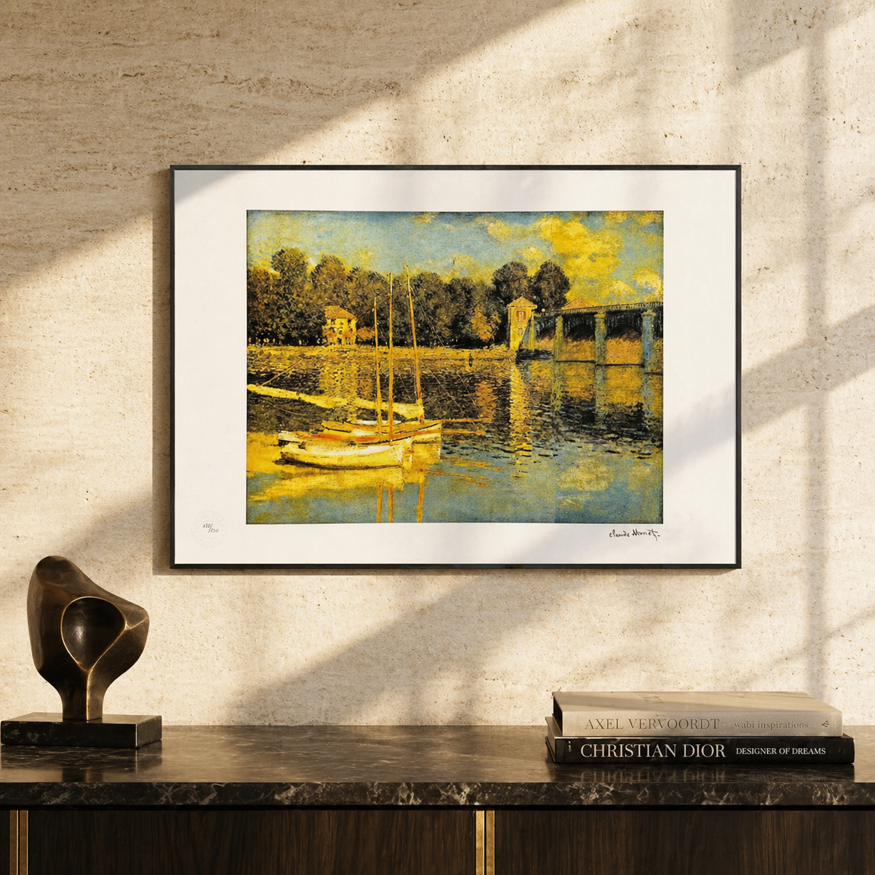 Claude Monet Pont d'Argenteuil paysage de neige Lithographie Arches 300gsm 42x59 cm