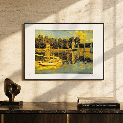 Claude Monet Pont d'Argenteuil paysage de neige Lithographie Arches 300gsm 42x59 cm