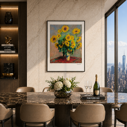 Claude Monet Fleurs dans un vase Lithographie Arches 300gsm 42x59 cm