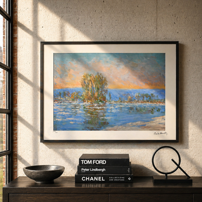 Claude Monet Glaçons, zone de Bennecourt Lithographie Arches 300gsm 42x59 cm