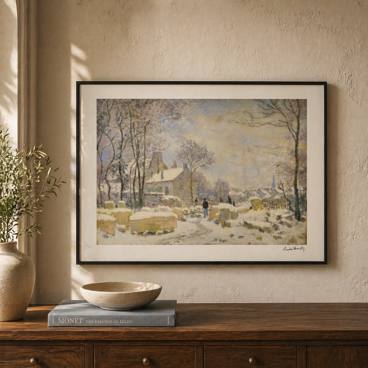 Claude Monet Effets d'hiver à Argenteuil Lithographie Arches 300gsm 42x59 cm