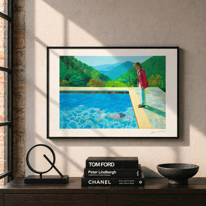 David Hockney Piscine avec des gens Lithographie Arches 300gsm 42x59 cm