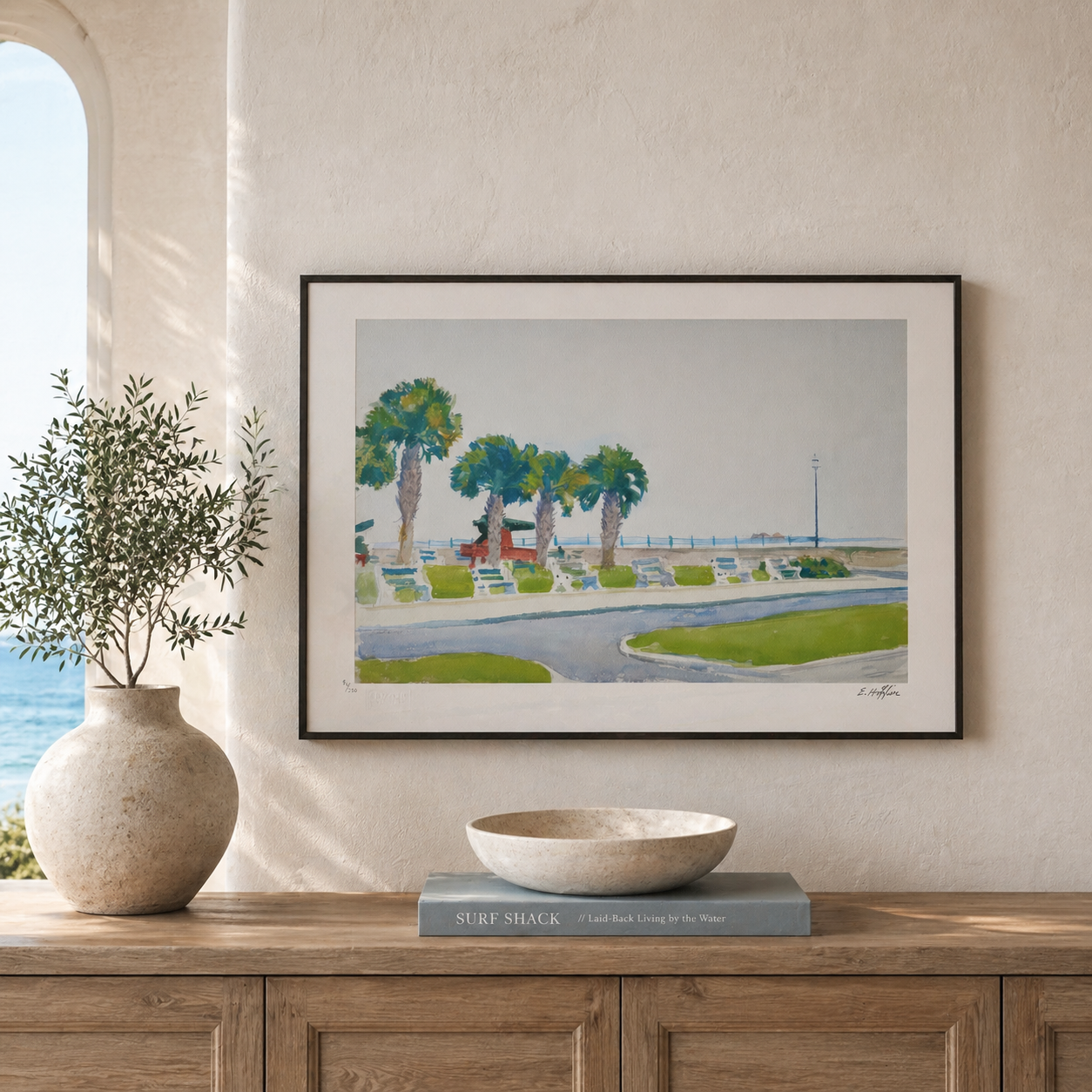 Edward Hopper La Batterie, Charleston Lithographie Arches 300gsm 42x59 cm