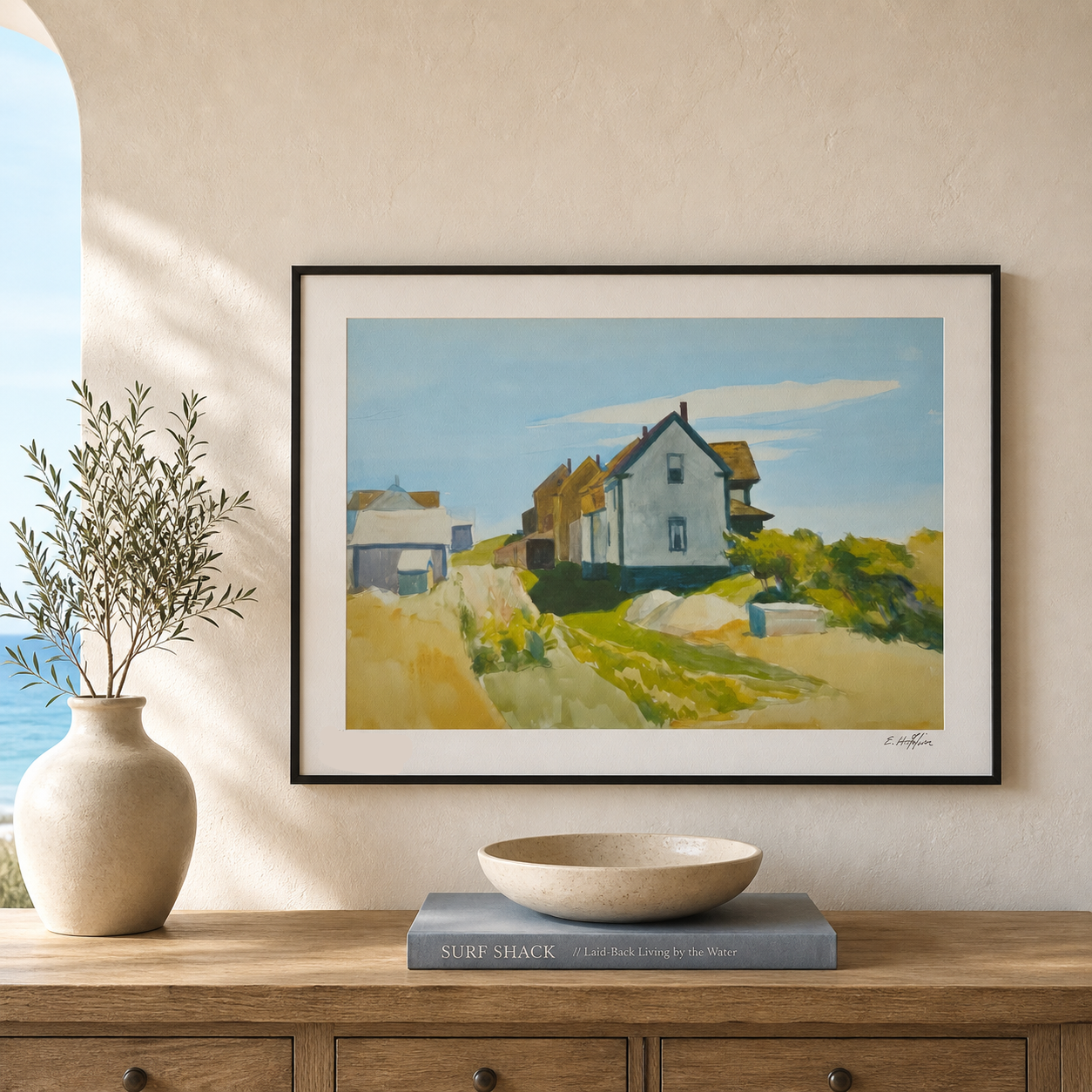 Edward Hopper Groupe de Maisons Lithographie Arches 300gsm 42x59 cm