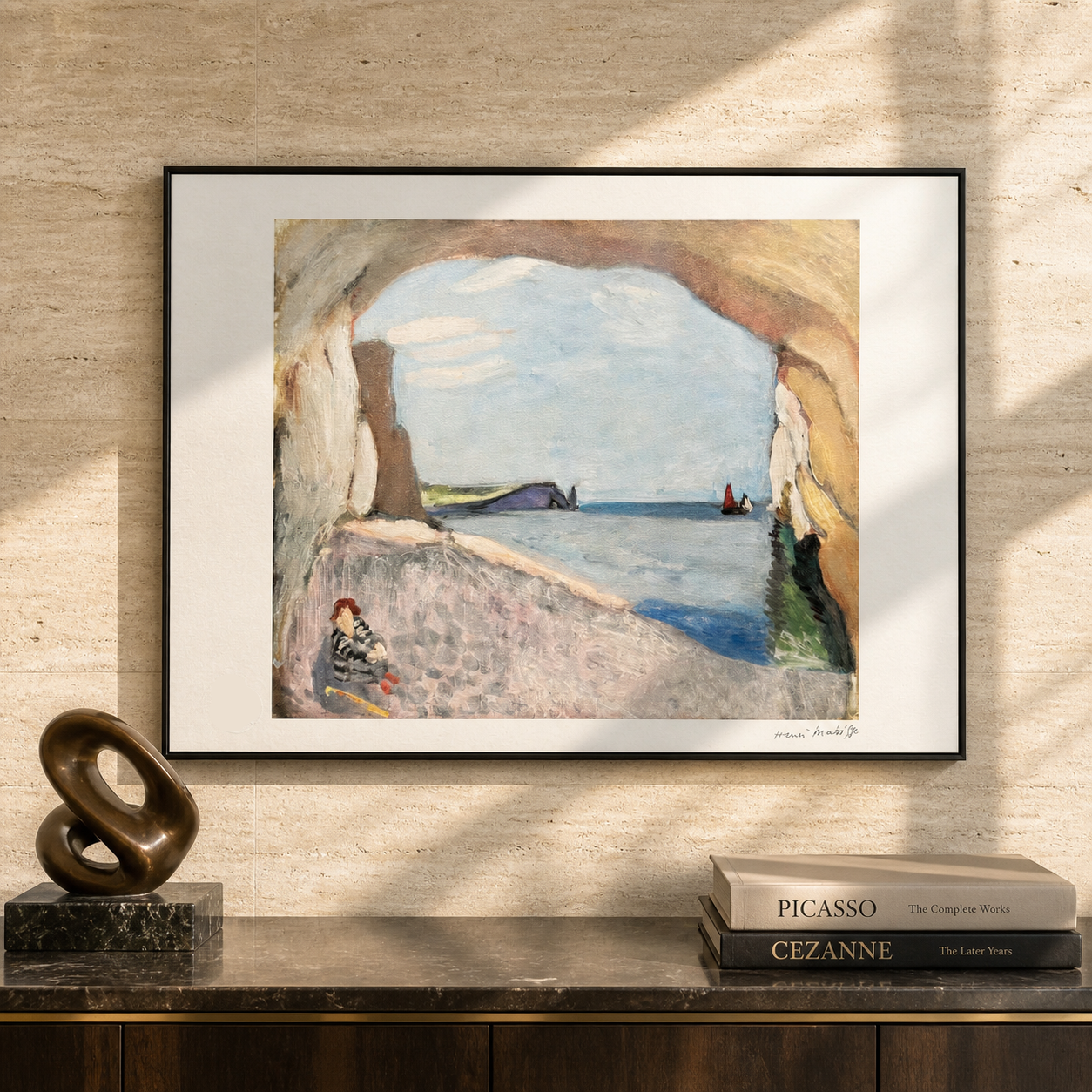 Henri Matisse Étretat la voile rouge Lithographie sur Arches 300gsm 42x59 cm